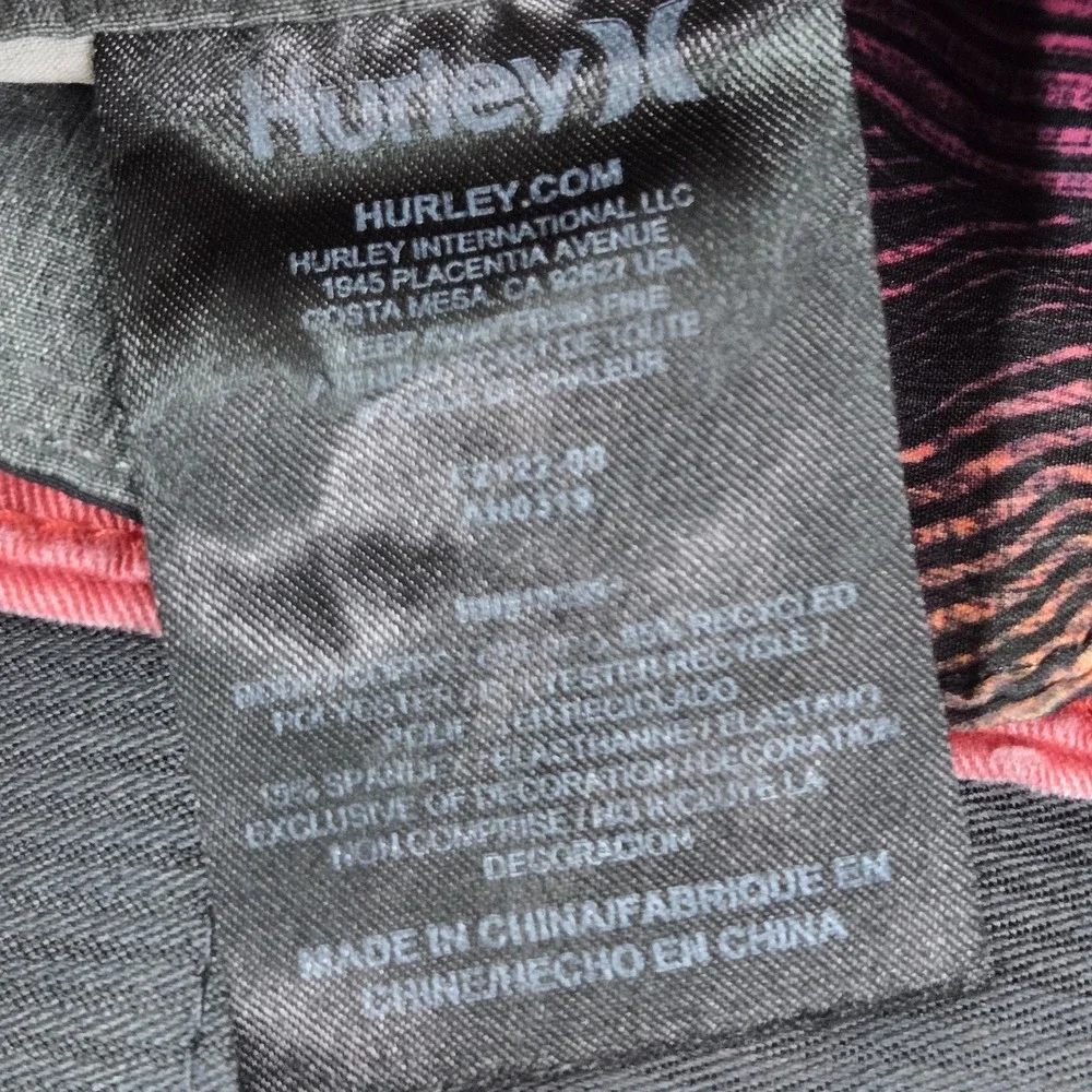 Hurley Men Shorts 33 Multicolor Swimwear Striped Board Shorts Button 8